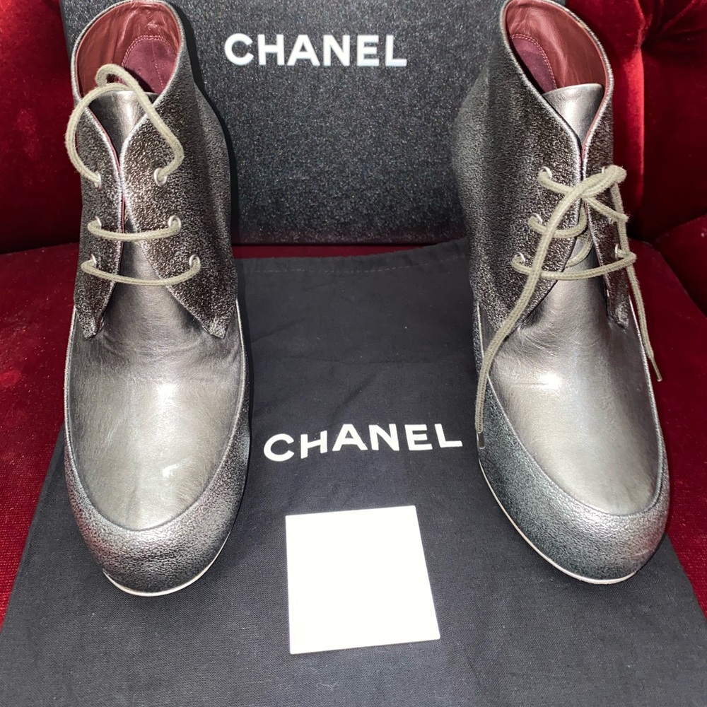 Lace up authentic Chanel booties
